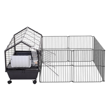 Kleintierkäfig - Metallnager mit Garten und Balkon