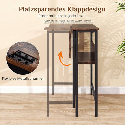 Kleiner Klapptisch mit Ablagefach – Rustikales Braun