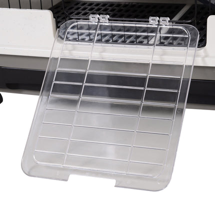 Cage pour petits animaux, 4 roues, 3 portes, 2 plateformes, métal, noire