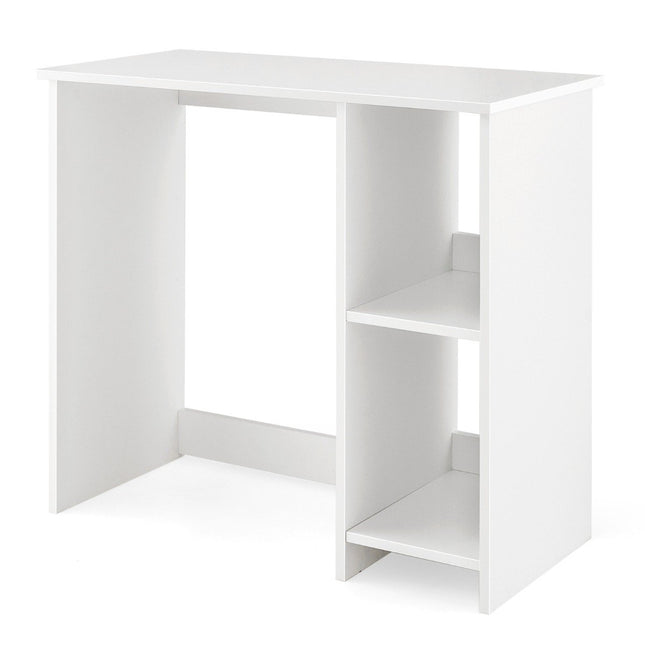 Petit bureau avec 2 compartiments table d'ordinateur table de bureau table PC 80 x 40 x 74 cm blanc