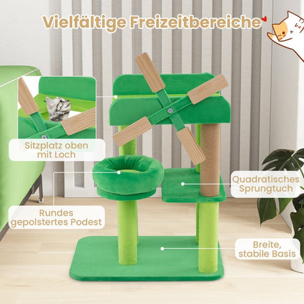 Kleiner Kratzbaum mit Liegefläche &amp; Plattformen &amp; Kratzbaum Katzenbaum in Windmühlenform
