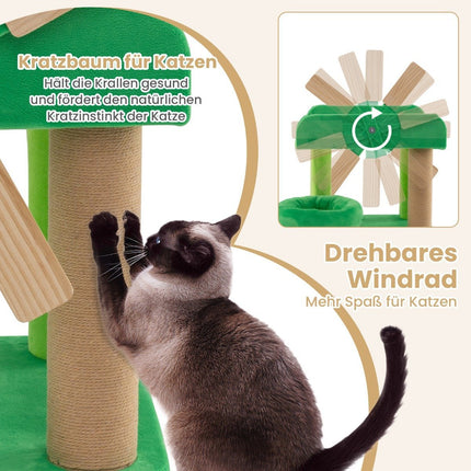 Kleiner Kratzbaum mit Liegefläche &amp; Plattformen &amp; Kratzbaum Katzenbaum in Windmühlenform