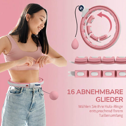 Intelligenter Hula-Hoop-Reifen mit Gewichtsball und 16 verstellbaren Gliedern