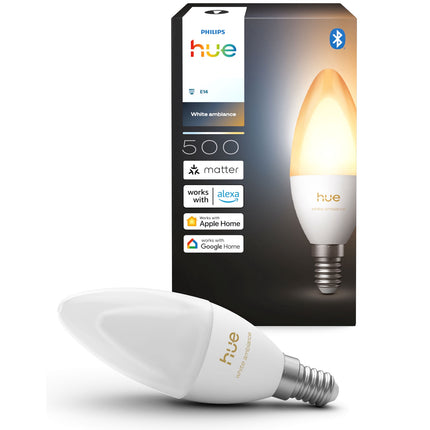 Smart White Ambiance E14 Kerzenlampe, 500 lm, dimmbar