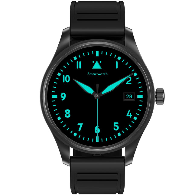 Montre connectée ronde avec écran AMOLED de 1,32 pouce, fonction de réponse aux appels, noire