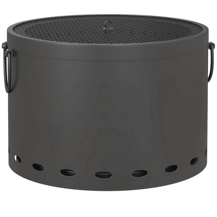 Rauchfreie Feuerstelle, Metall, Funkenschutz, 38 x 27 cm, Dunkelgrau