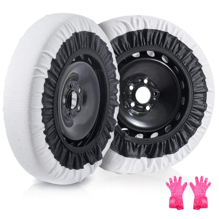 Snow Tire Socks, Polyester, Elastic Straps, 2-Pack M