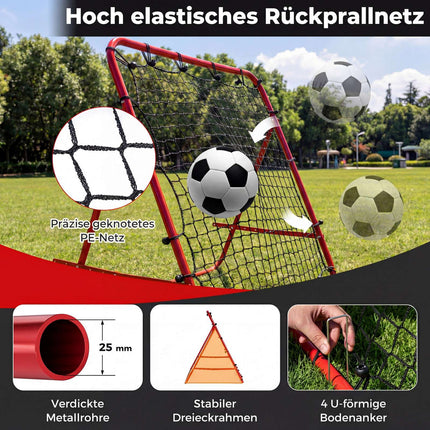 Fußball Rebounder Netz mit 5 einstellbaren Winkeln, 100x100 cm