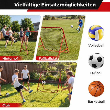Fußball Rebounder Netz mit 5 einstellbaren Winkeln, 100x100 cm