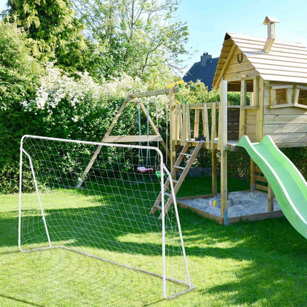 Fußballtor aus weißem Stahl
