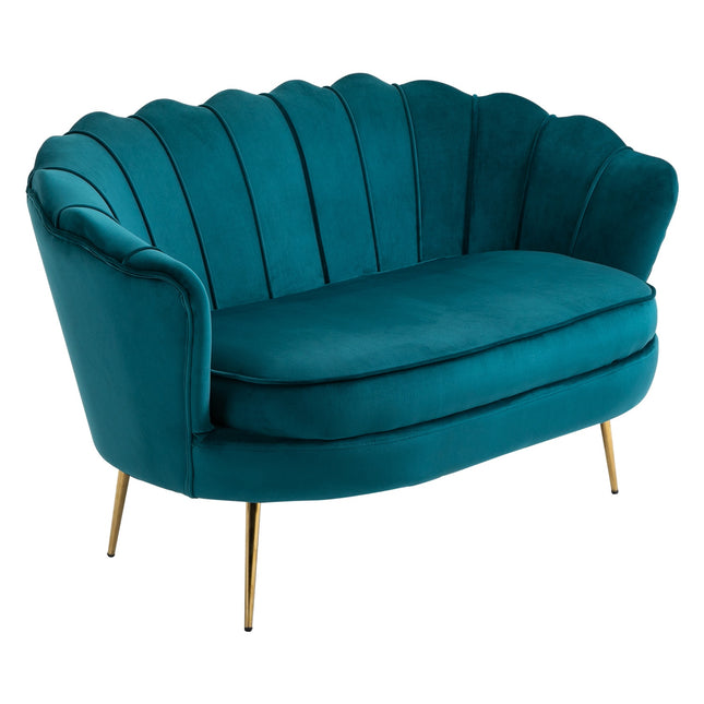 Modernes 2-Sitzer Sofa, Samtoptik, 130 cm, dunkelgrün