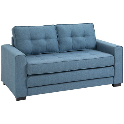 Schlafsofa in blauem Stoff mit Schlaffunktion, 2-Sitzer