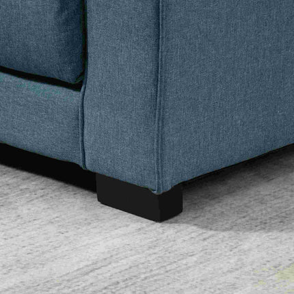 Schlafsofa in blauem Stoff mit Schlaffunktion, 2-Sitzer
