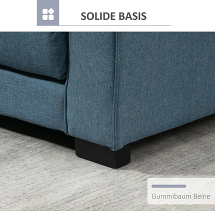 Schlafsofa in blauem Stoff mit Schlaffunktion, 2-Sitzer