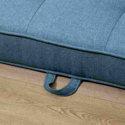 Schlafsofa in blauem Stoff mit Schlaffunktion, 2-Sitzer