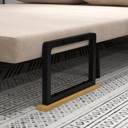 Klappbares Schlafsofa in Samtoptik, verstellbar, beige, 102x73x81 cm