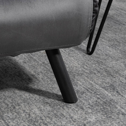 Dunkelgraues Samt-Schlafsofa mit Stauraum und Kissen