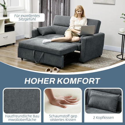 Schlafsofa, Samtoptik, verstellbare Rückenlehne, 2-Sitzer