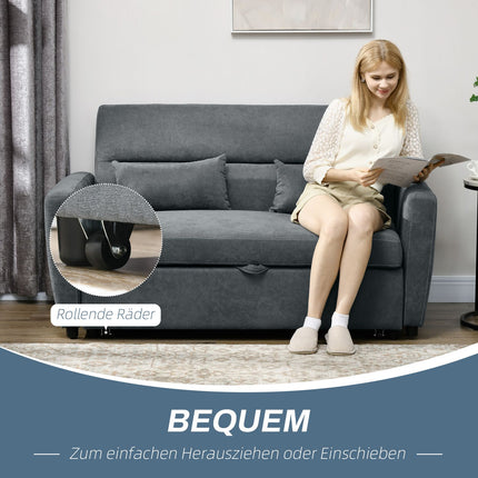 Schlafsofa, Samtoptik, verstellbare Rückenlehne, 2-Sitzer