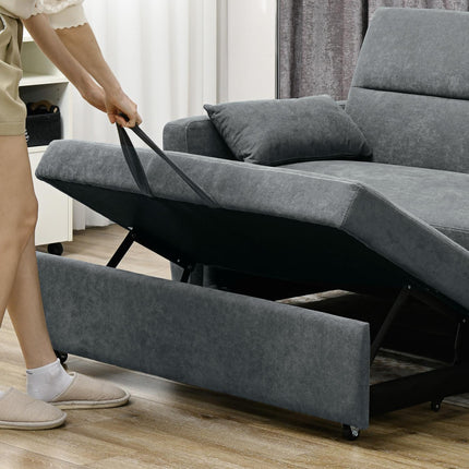Schlafsofa, Samtoptik, verstellbare Rückenlehne, 2-Sitzer