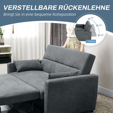 Schlafsofa, Samtoptik, verstellbare Rückenlehne, 2-Sitzer