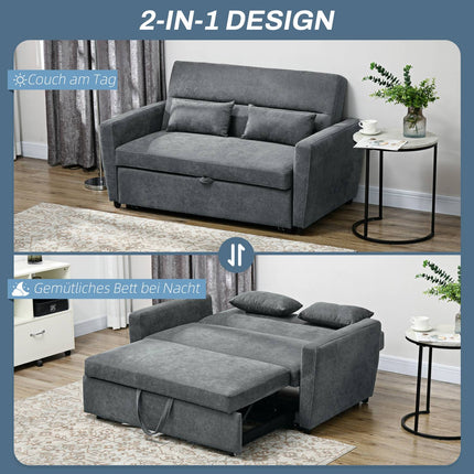 Schlafsofa, Samtoptik, verstellbare Rückenlehne, 2-Sitzer