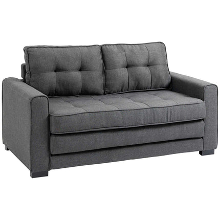 Graues Leinen Touch Schlafsofa mit Schlaffunktion