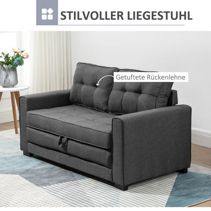 Graues Leinen Touch Schlafsofa mit Schlaffunktion