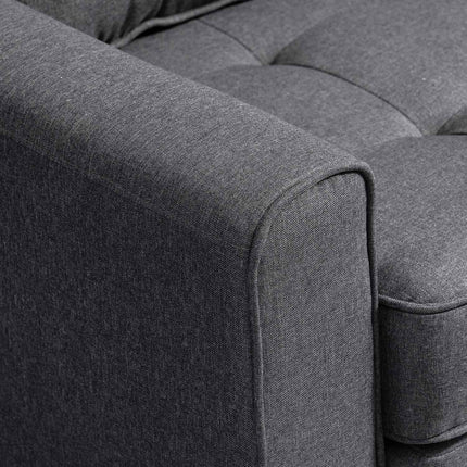 Graues Leinen Touch Schlafsofa mit Schlaffunktion