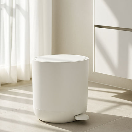 Poubelle de salle de bain à pédale à fermeture douce, capacité de 7 L