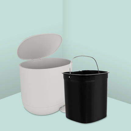 Poubelle de salle de bain à pédale à fermeture douce, capacité de 7 L