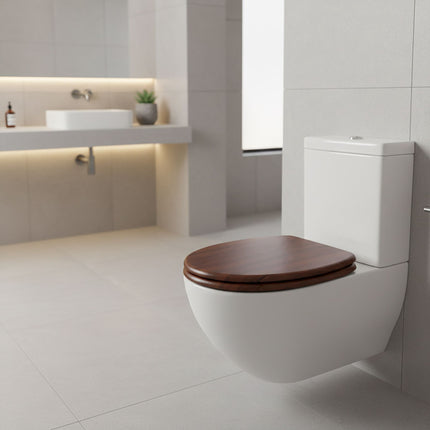MDF-Toilettensitz mit Absenkautomatik, verstellbare Scharniere