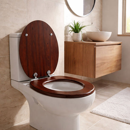 MDF-Toilettensitz mit Absenkautomatik, verstellbare Scharniere
