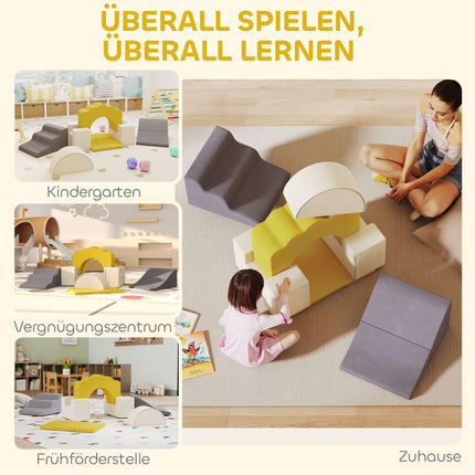 Ensemble de 7 blocs d'escalade en mousse souple pour tout-petits