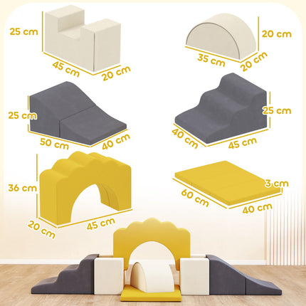 Ensemble de 7 blocs d'escalade en mousse souple pour tout-petits