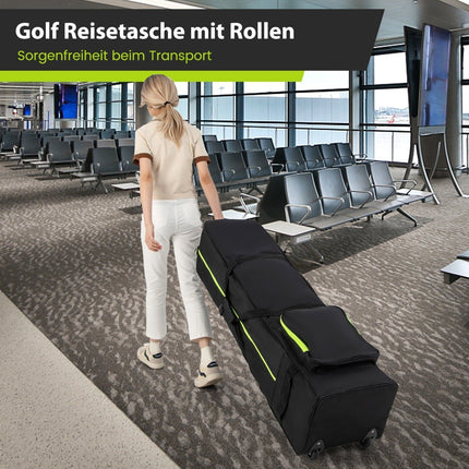 Sac de golf de voyage souple à roulettes, imperméable et rembourré