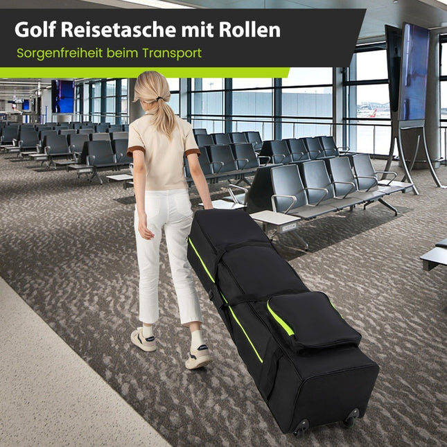 Sac de golf de voyage souple à roulettes, imperméable et rembourré