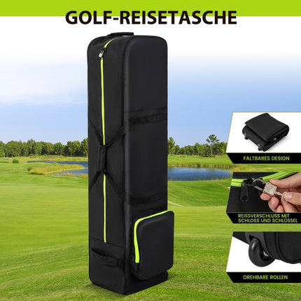 Sac de golf de voyage souple à roulettes, imperméable et rembourré