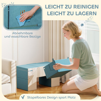 Soft Play Baustein-Set für Kleinkinder, Kunstleder, Schaumstoff