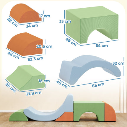 Ensemble de blocs de jeu souples pour tout-petits, mousse, velours côtelé, 5 pièces