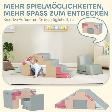 Soft-Spielblöcke-Set für Kleinkinder, Schaumstoff & Kunstleder