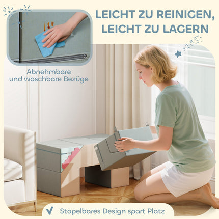 Soft-Spielblöcke-Set für Kleinkinder, Schaumstoff & Kunstleder
