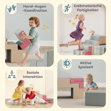 Soft-Spielblöcke-Set für Kleinkinder, Schaumstoff & Kunstleder