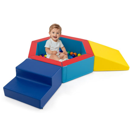 Aire de jeux avec piscine à balles et 100 balles - Blocs de mousse