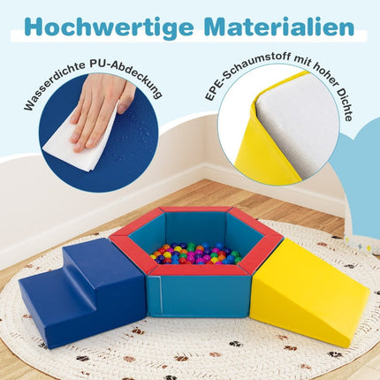 Aire de jeux avec piscine à balles et 100 balles - Blocs de mousse