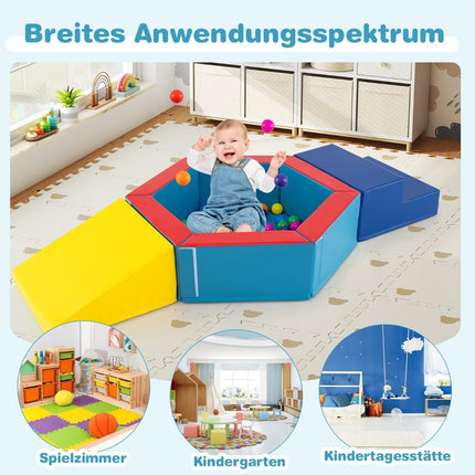 Aire de jeux avec piscine à balles et 100 balles - Blocs de mousse