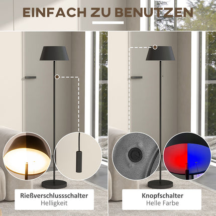 Lampadaire Solaire, Lampadaire D'Extérieur, Lampes Solaires Led Rechargeables Par Usb, Lampadaire Étanche Ip44, Blanc Chaud À Intensité Variable, Interrupteur À Chaînette