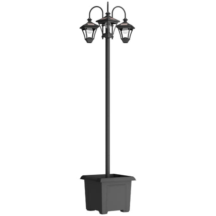 Lampe solaire de jardin avec hauteur réglable et jardinière