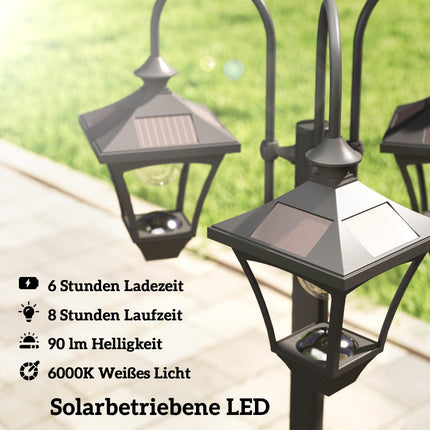 Lampe solaire de jardin avec hauteur réglable et jardinière