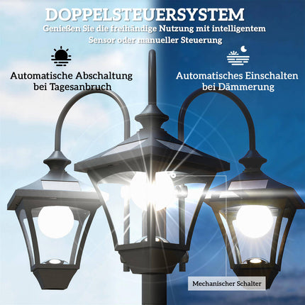 Lampe solaire de jardin avec hauteur réglable et jardinière